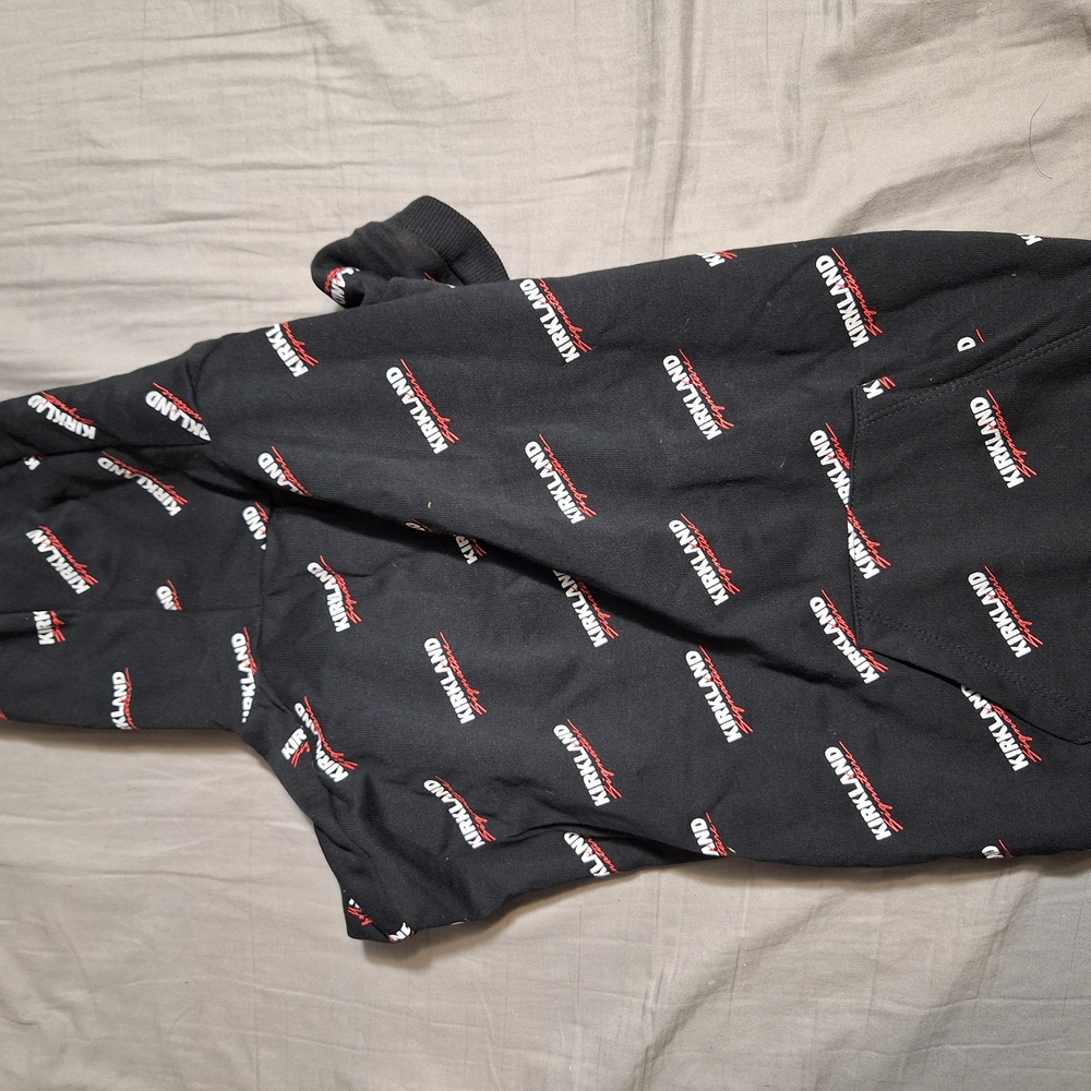 NEW Costco Kirkland Signature Logo Pet Dog Hoodie Black - Large Size- pocket